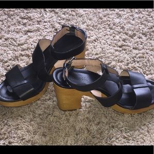 Madewell Leather Heel Platform Irving Sandals 9.5.